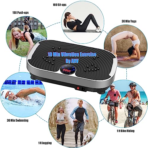 AXV Vibration Plate Exercise Machine Whole Body Workout Vibrate Fitness Platform Lymphatic Drainage Machine for Weight Loss Shaping Toning Wellness Home Gyms Workout