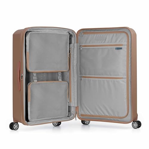 Traveler's Choice Pagosa Indestructible Hardshell Expandable Spinner Luggage, Black, 22