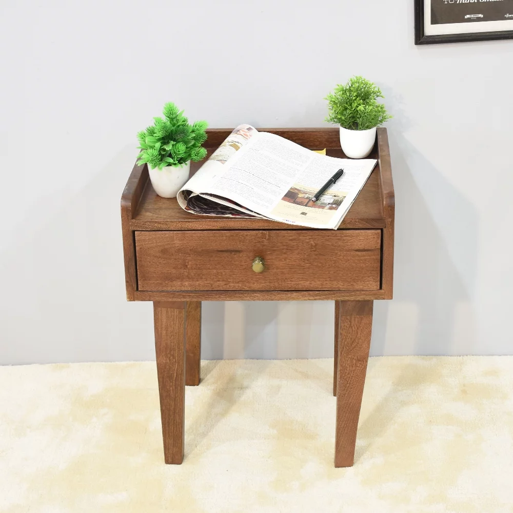 BBH Homes Handmade Rectangular Shaped Mango Wood Side Table 14x13x18 Inch BBRSST0009