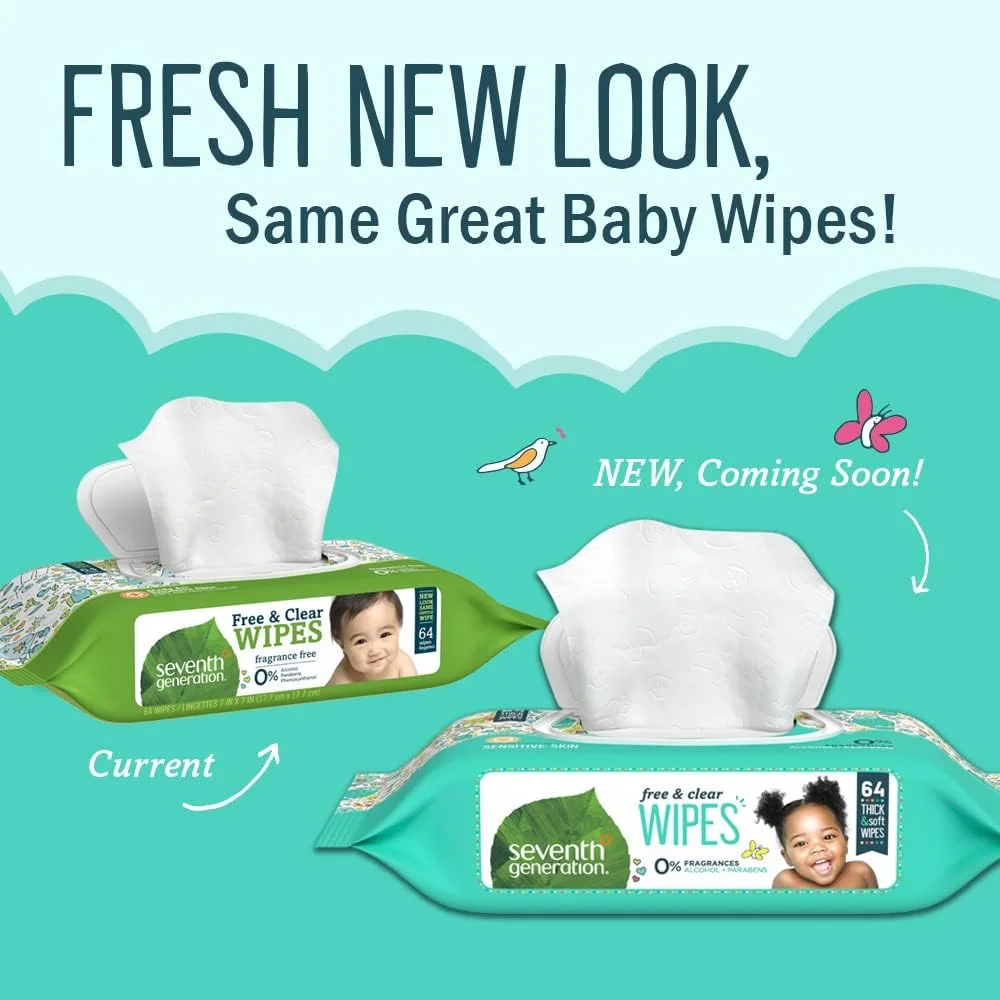 Seventh Generation Baby Wipes Sensitive Protection Diaper Wipes with Snap Seal 768 Count