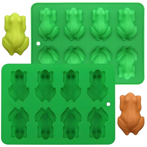 2Pcs Frog Silicone Mold Candy Chocolate Frog, Chocolate Frog Mold Supplies, Frogs Mould Tools Chocolate Frogs, Hot Coco Bomb Molds Supplies Suitable for Making Frog-Shaped Desserts