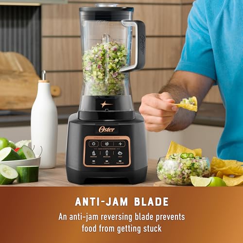 Oster Extreme Mix Blender, 1500 Watt High Speed Blender with 10-Point Blade, 64 oz. with Auto Programs