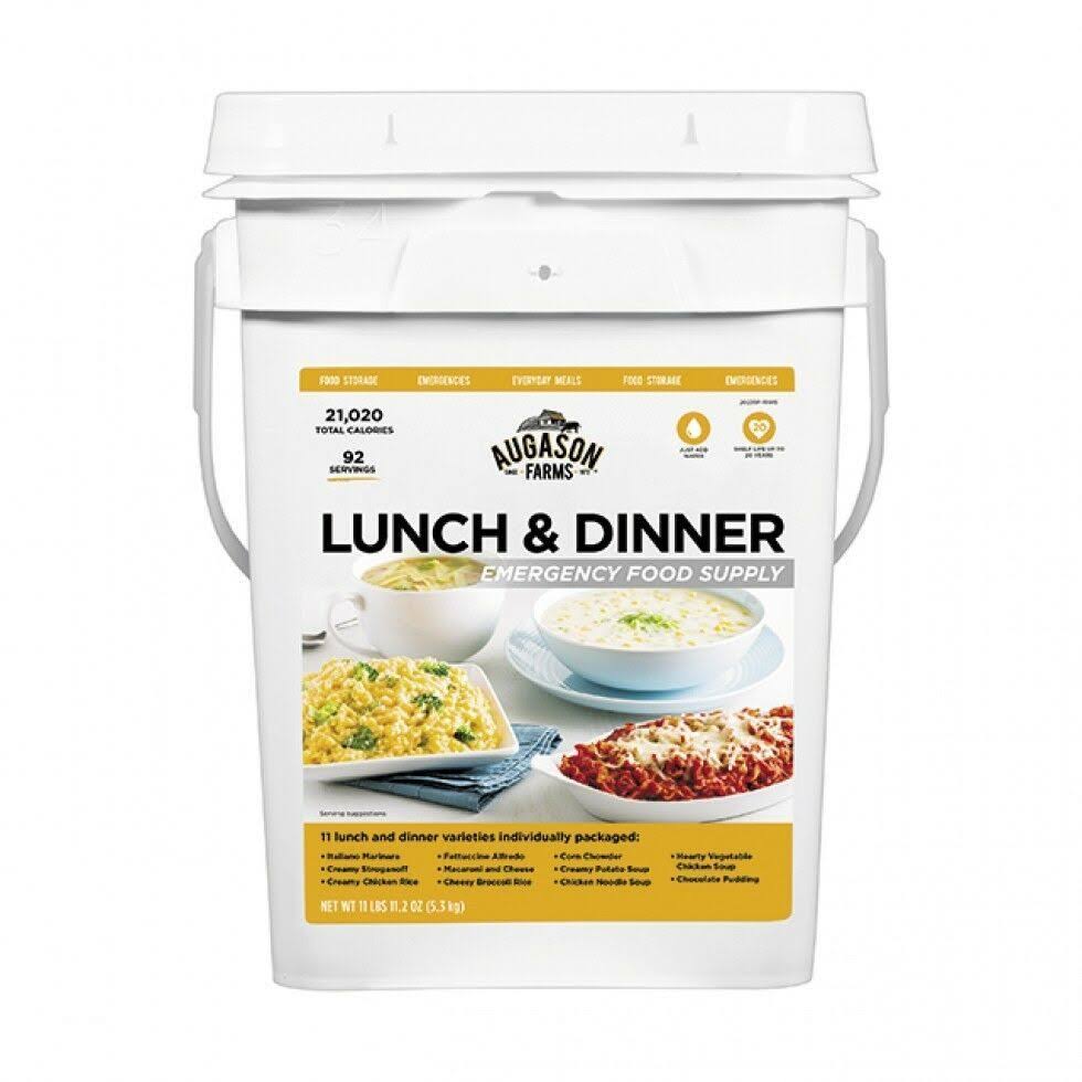 Augason Farms Deluxe Food Variety 4-Pail Kit with Survival Gear
