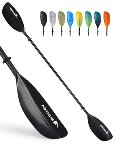 Abahub Adjustable Kayak Paddle 210-230 cm/ 230-250 cm Floating Kayaking Oars Boating Oars Canoeing Oars Black