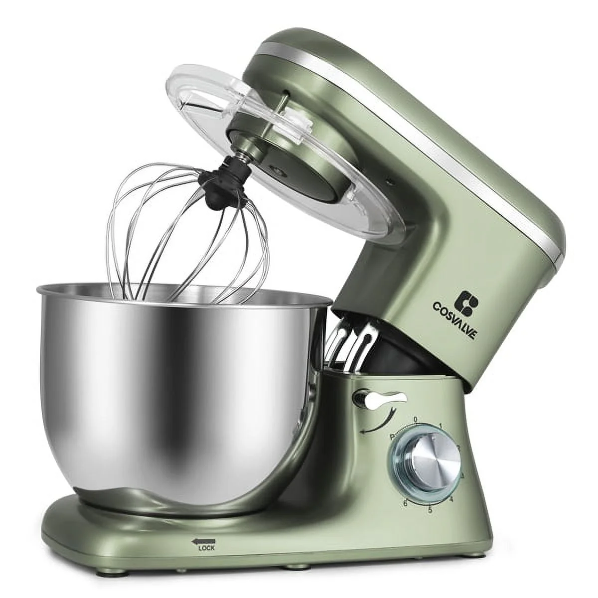 Stand Mixer, ZPL Electric Kitchen Mixer with Dough Hook, 6-Speed Tilt-Head Food Mixer, Green