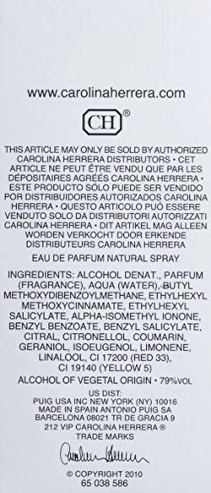 Carolina Herrera 212 Vip Eau De Parfum Spray For Women