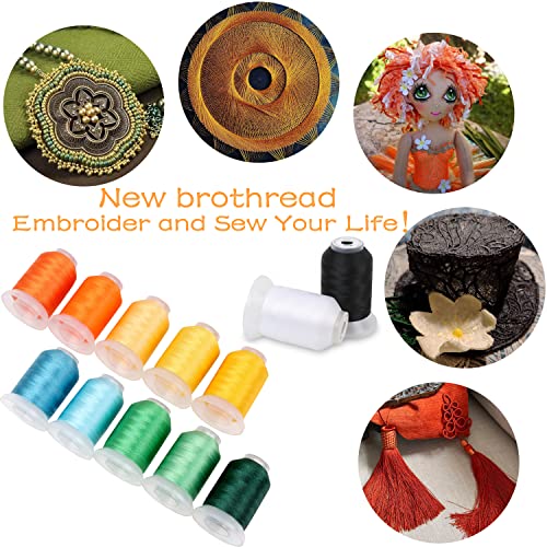 63 Spools Polyester Machine Embroidery Thread Kit 500M Colors Compatible with Brother Colors