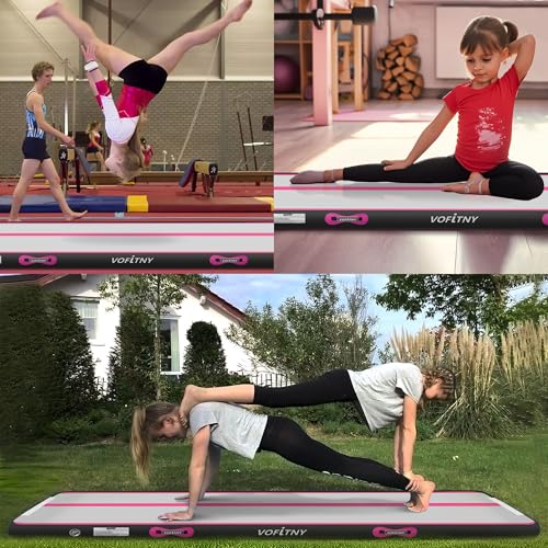 VOFiTNY Inflatable Gymnastics Mat with Tumbling Barrel, Tumble Track Mats for Gymnastics, 3.3'L x 2'D Air Roller Gymnastics Barrel Tumbling Track for Home&Gym, with 600W Electric Air Pump
