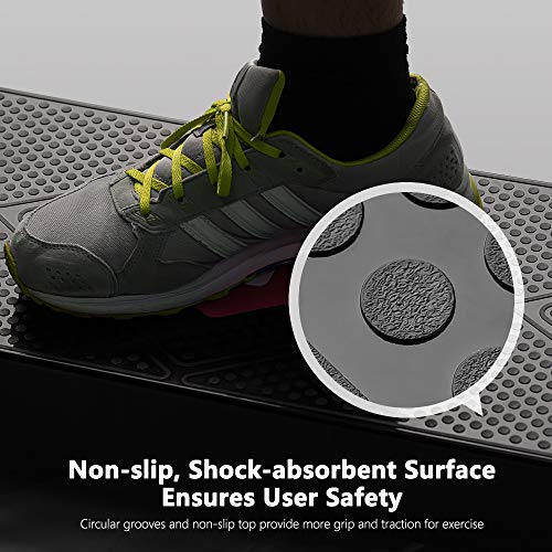 Adjustable Workout Aerobic Stepper, Aerobic Exercise Step Platform with 2 Risers, Exercise Step Deck for Fitness, 26.5