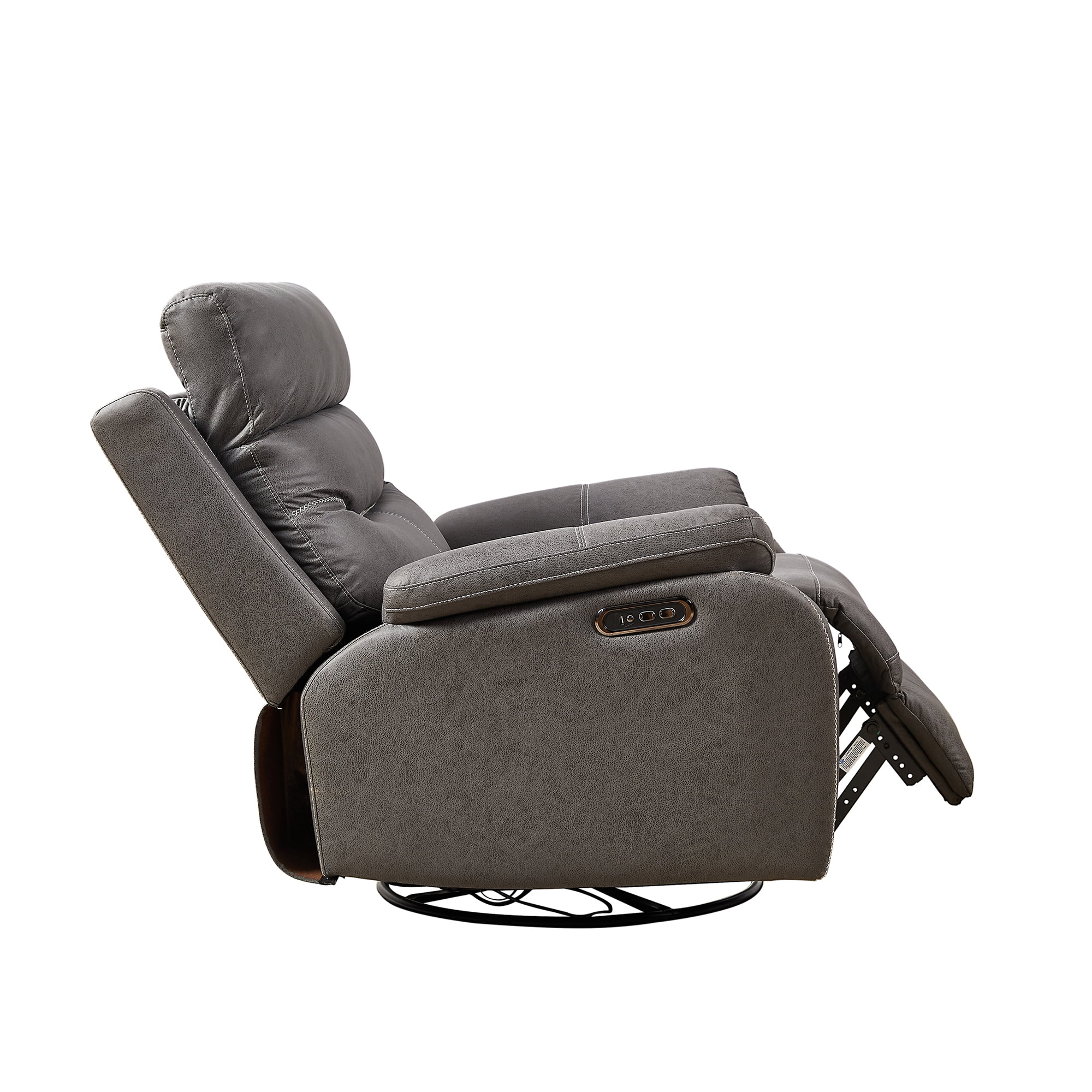 CoSoTower Liyasi Dual Okin Motor Rocking and 240 Degree Swivel Single Sofa Seat Recliner Chair Infinite Position ,Head Rest with Power Function