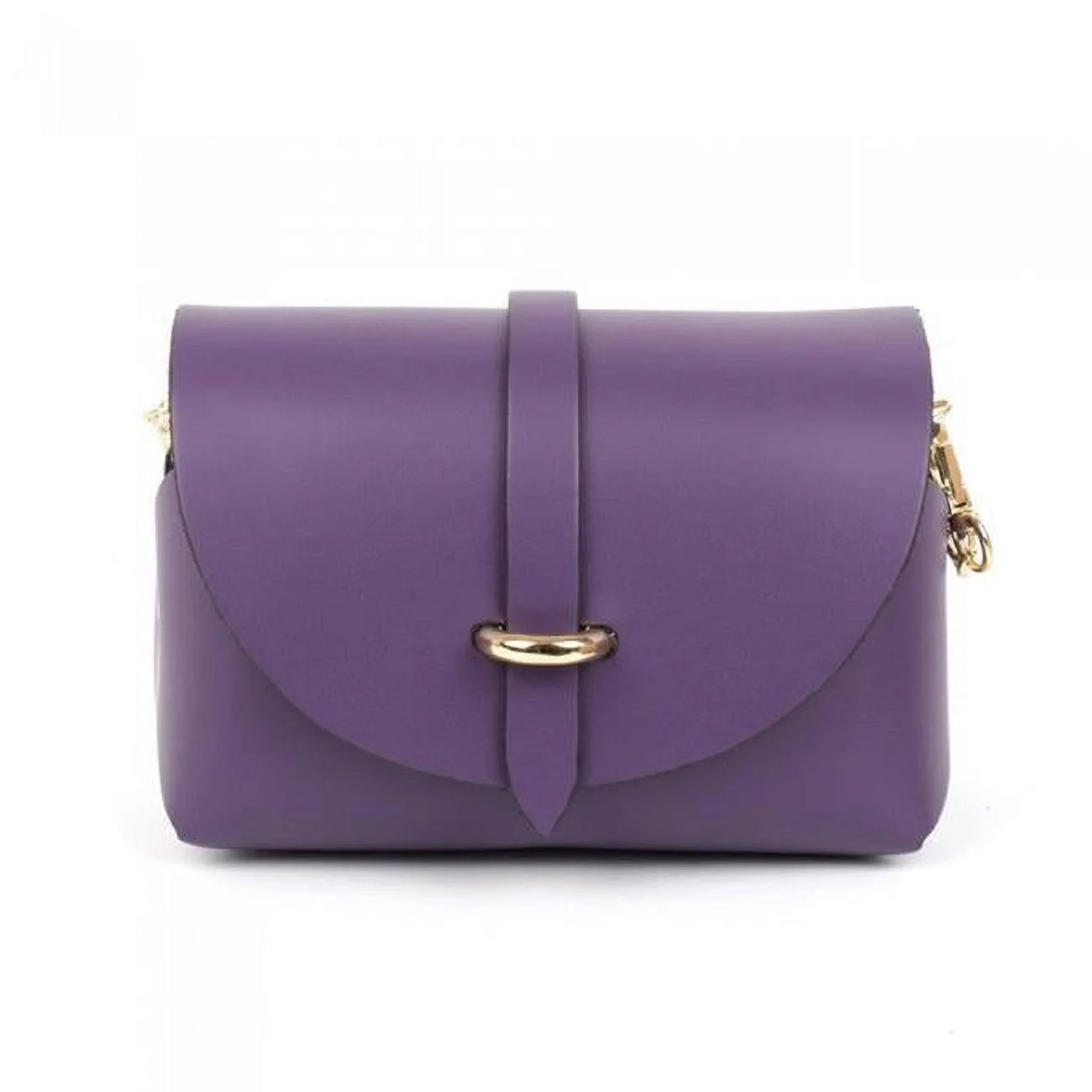 Italian Artisan  Mariella Mini Calfskin Leather Shoulder Handbag, Purple - Small