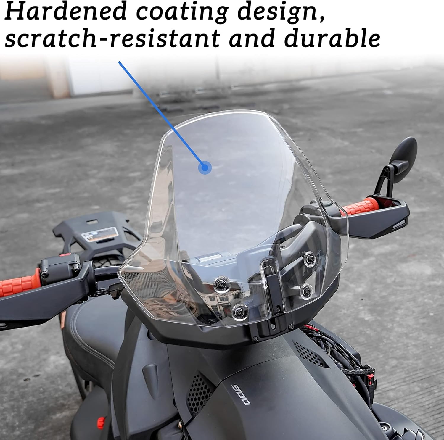 SAUTVS Front Windshield for Can-Am Ryker, Adjustable Front Translucent Clear Hard Coated Wind shield for Can Am Ryker All Models Accessories (1PCS, Replace #219401032)