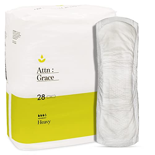Attn: Grace Light Incontinence Pads for Women (28-Pack) - High Absorbency Sensitive Skin Protection for Bladder Leaks or Postpartum, Discreet, Breathable and Plant-Based