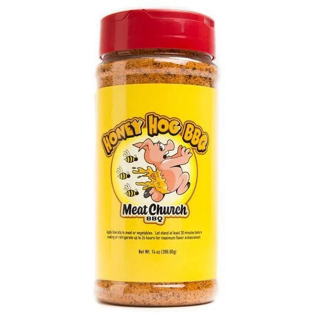 Meat Church Honey Hog BBQ Rub Seasoning 14oz Bottle Southern Flavor No Msg 55258