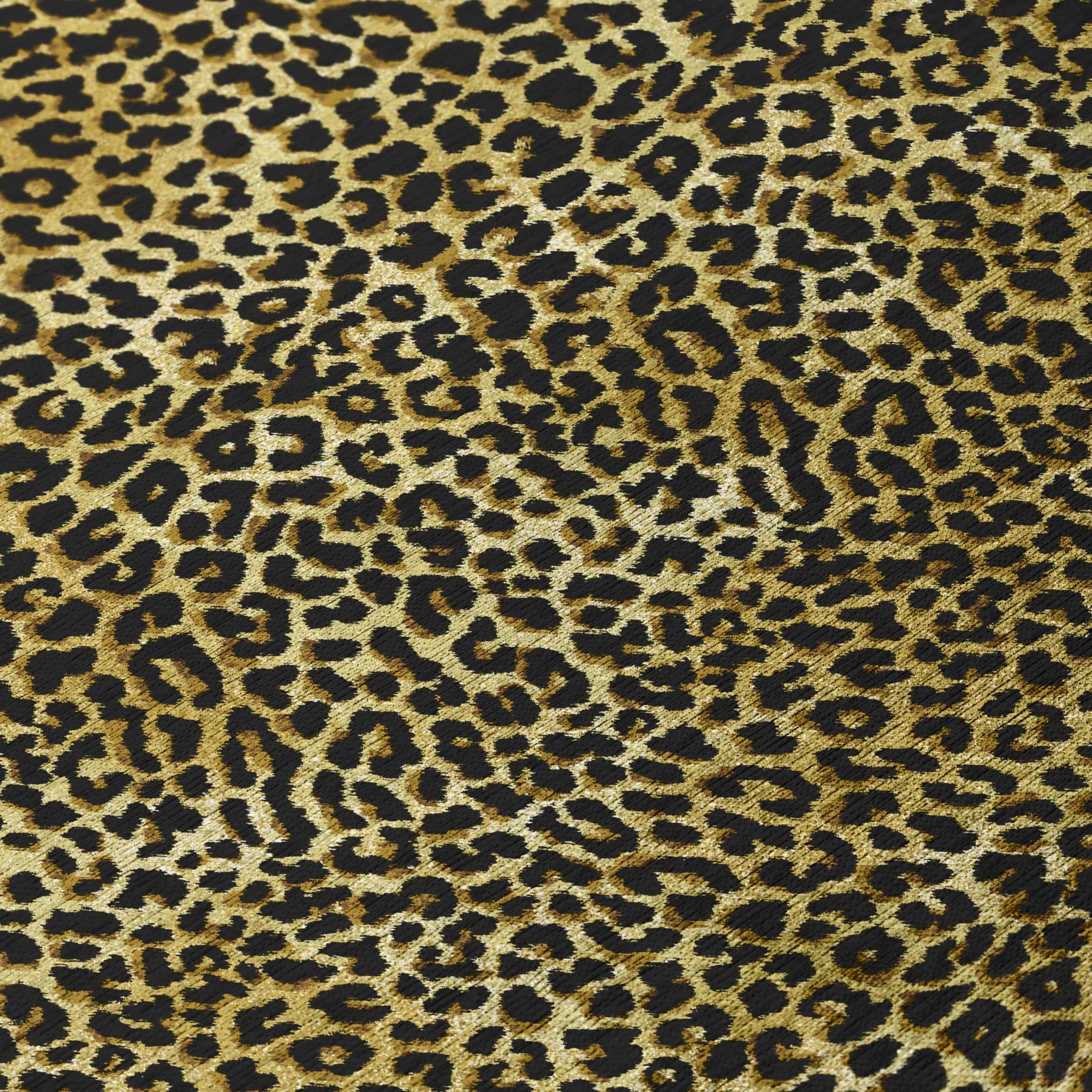 Safari Gold and Black Leopard Animal Print 9' x 12' Non-Skid Area Rug