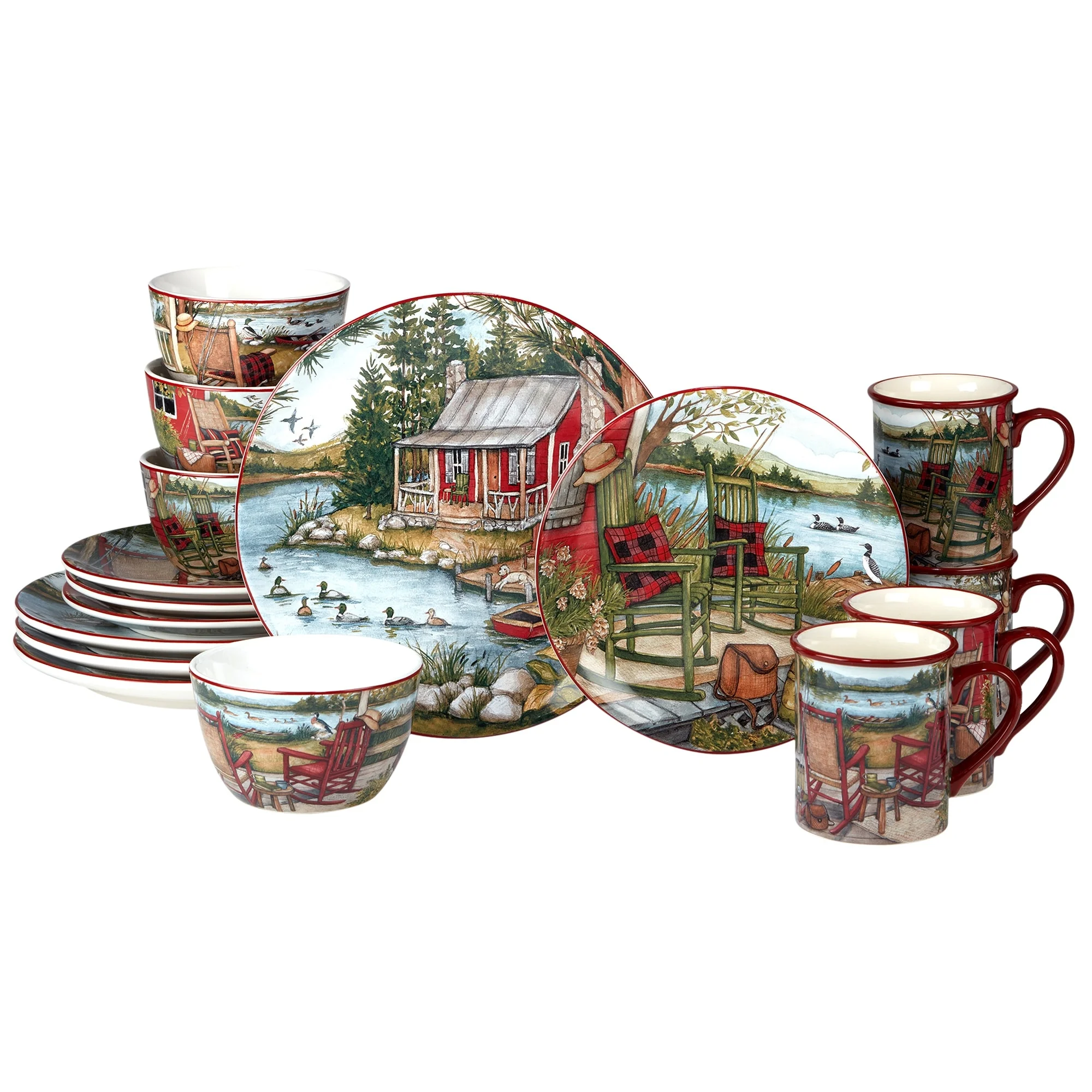 Certified International  Lake Retreat 16 pc Dinnerware Set, Service for 4