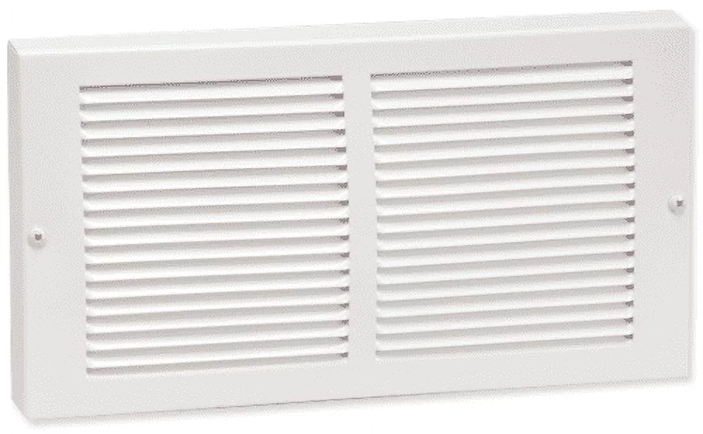 18in x 8in Imperial White Steel Rectangular Baseboard Return Grille - Overall 19 1/4in x 9 1/4in