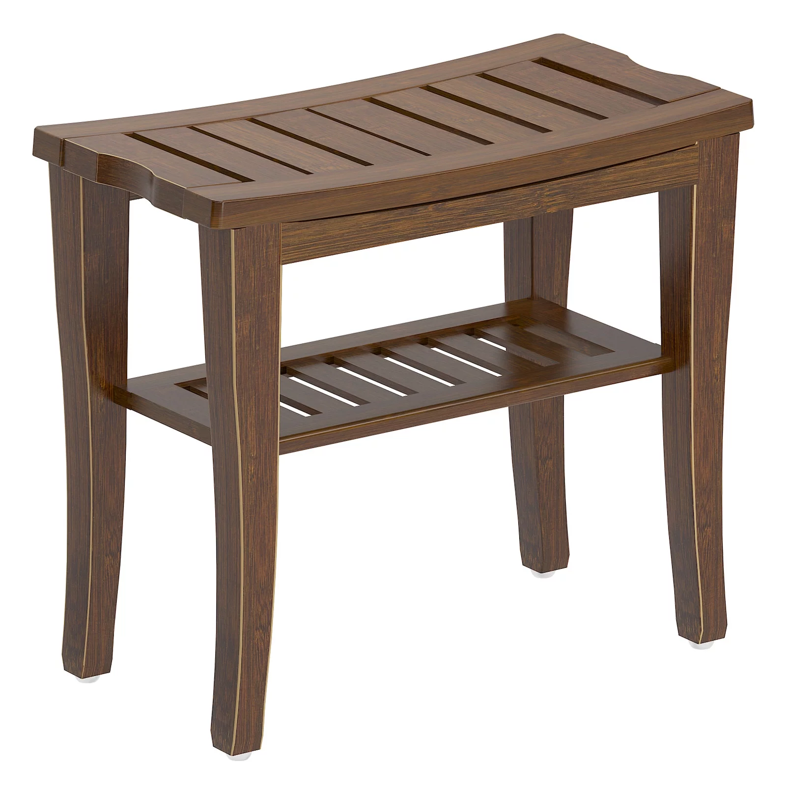Soges Wood Bathroom Bench Bamboo Shower Stool Non-slip Waterproof Shower Seat, Coffee