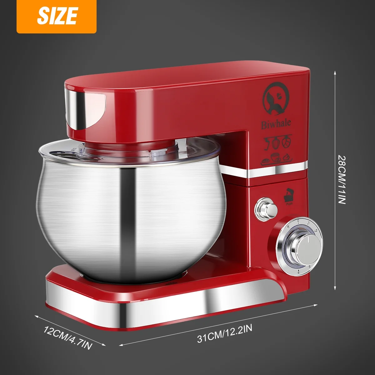 Oyajia Stand Mixer for Home , 5.2 Qt,600W/110V  Electric Kitchen Mixer with Beater, Dough Hook, Wire Whip  for Most Home Cooks