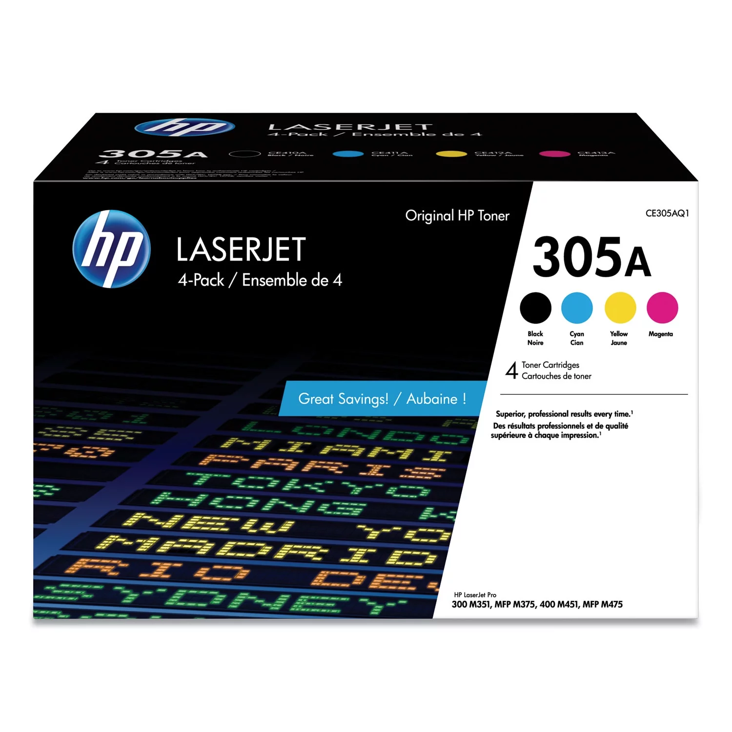 HP 305A (CE305AQ1) Black,Cyan,Magenta,Yellow Toner Cartridge
