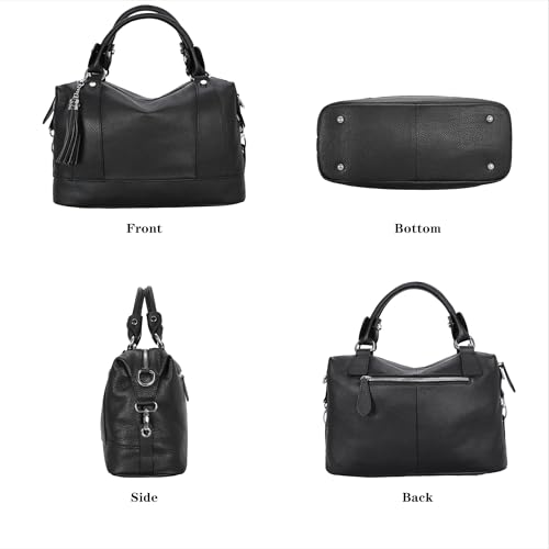 HESHE Womens Genuine Leather Handbags Purse Crossbody Satchel Tote Bags Ladies Real Leather Bags