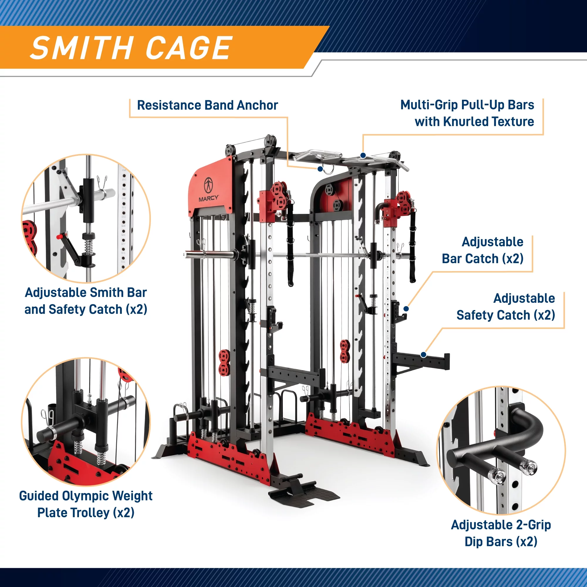 Marcy Pro Deluxe Smith Cage Home Gym System SM-7553