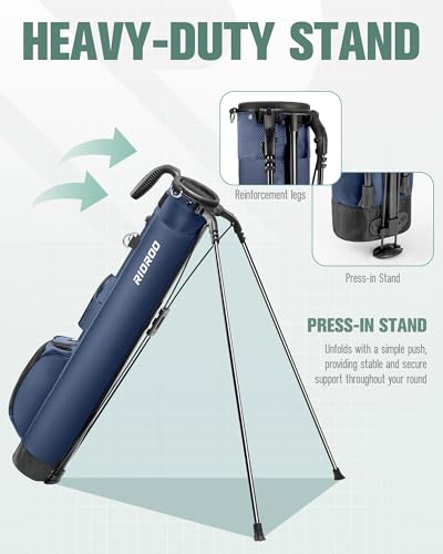 Golf Stand Bag, Lightweight Par 3 Golf Bag Holds Up to 7 Clubs with Two Way Dividers Cooler Pocket Shoulder Strap and Multiple Storage Pockets for Men and Women