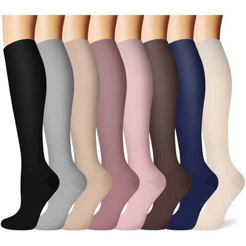 Iseasoo Copper Compression Socks For Men & Women Circulation-Best For Running Hiking Cycling 15-20 mmHg