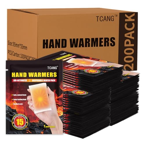 Hand Warmers Disposable - Up to 15 Hours of Heat - 50/100/200 Pack Super Long Lasting Air Activated Warmers, All Natural, Portable for Body, Hands & Toes - Odorless Hot Warmer Heater for Outdoor Sport