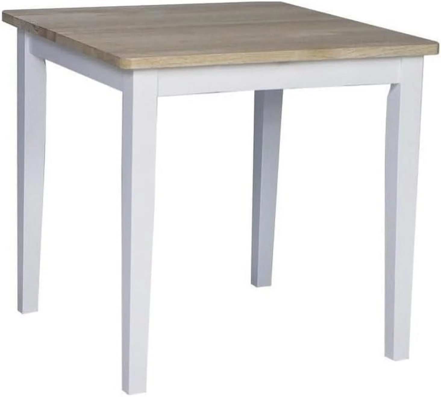 Square Casual Dining Table In White And Natural