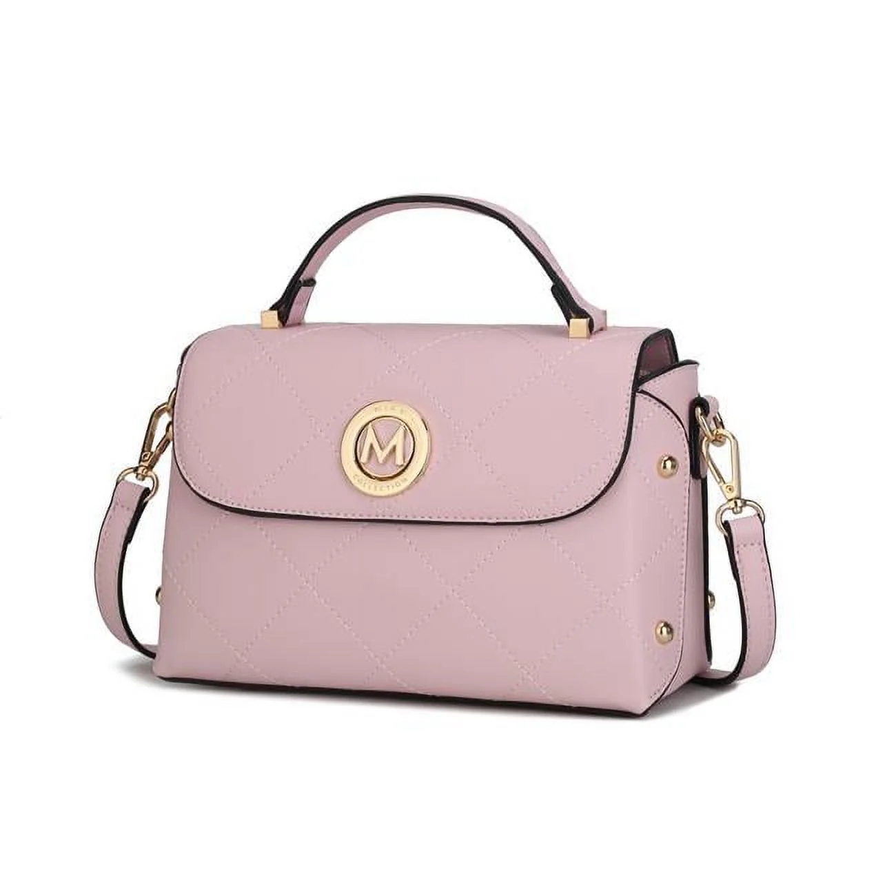 MKF Collection Tyra Vegan Leather Women's Crossbody Bag, Crossover Handbag by Mia K. - Pink