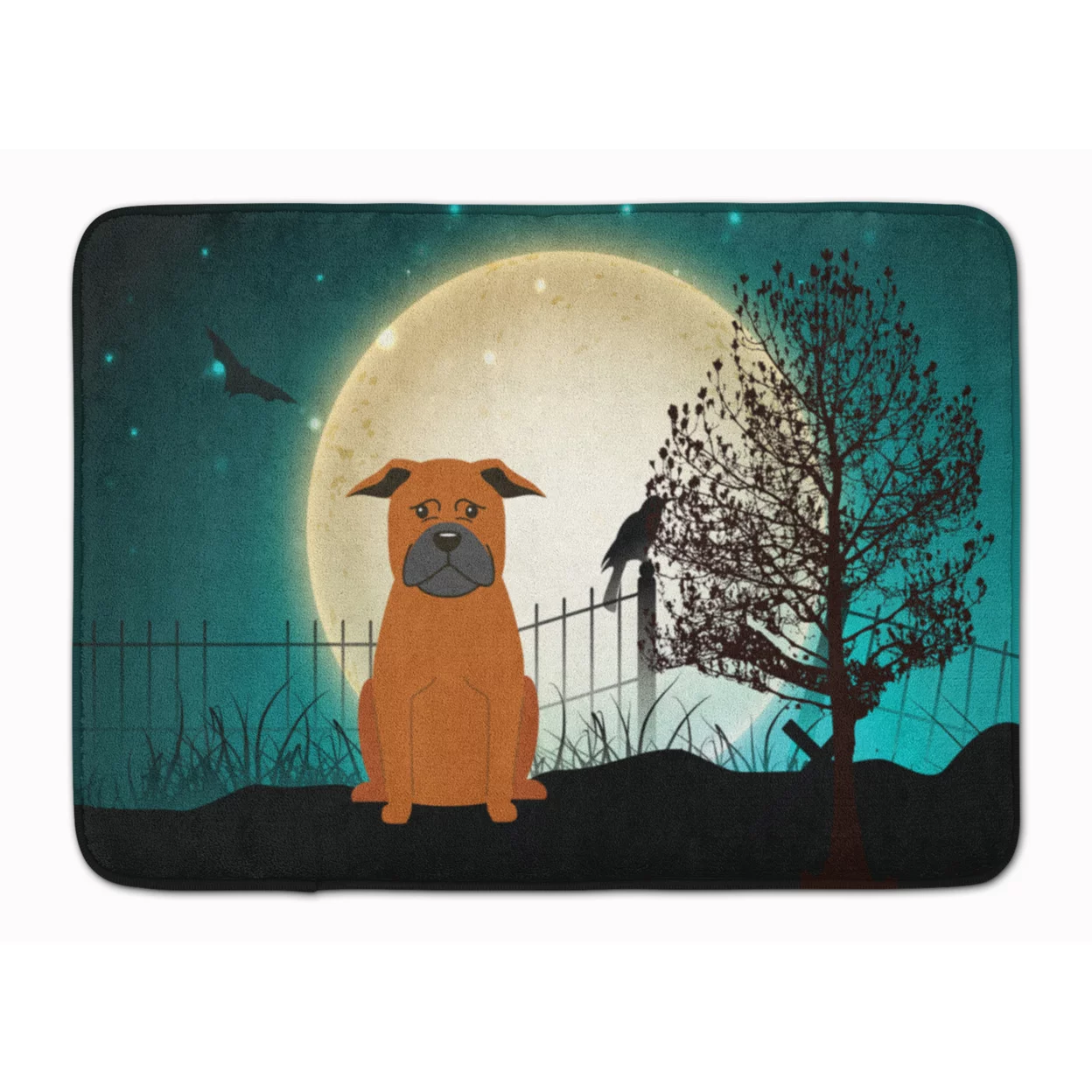 Carolines Treasures BB2301RUG Halloween Scary Chinese Chongqing Dog Machine Washable Memory Foam Mat, 19 X 27