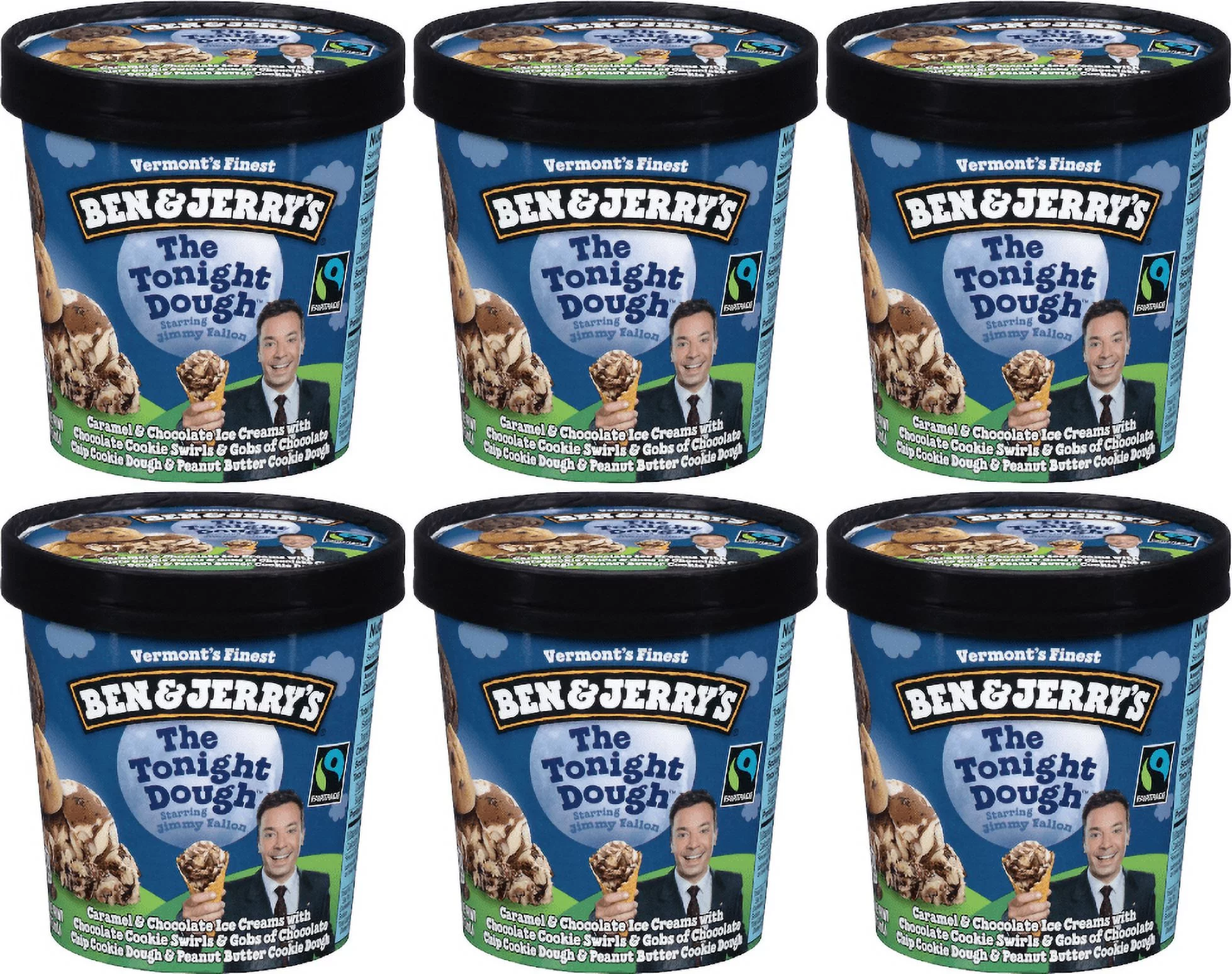 Ben & Jerry's The Tonight Dough Ice Cream, 16 oz. Pint, 6-Pack (Frozen)