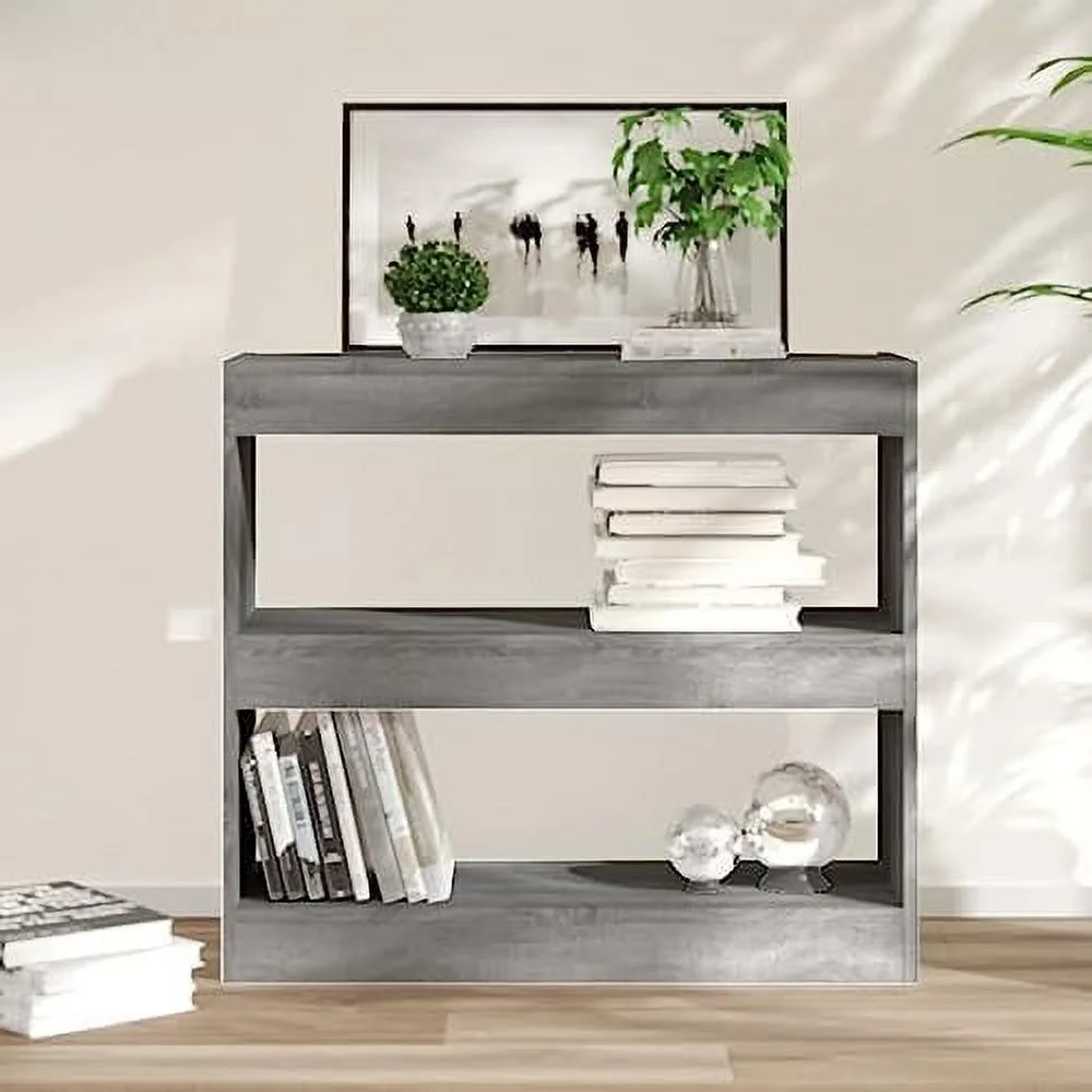 HOOMHIBIU Book Cabinet/Room Divider Gray Sonoma 31.5"x11.8"x28.3"  Shelves Retail Shelving Cube   Organizer Cabinet Suitable for Bedroom Living Room Home Office