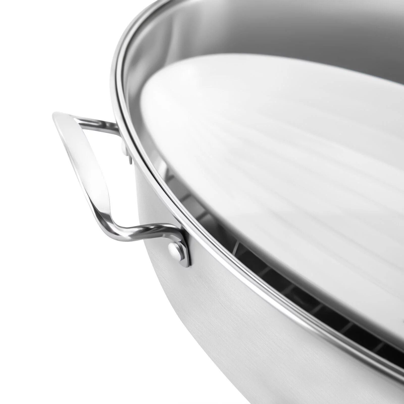 ZhdnBhnos Stainless Steel Fish Steamer Oval Fish Steaming Pot with Glass Lid Multi-Cooker Kitchen Cooking Cookware