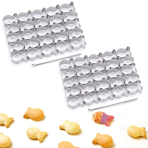 AIERSA Mini Gingerbread Cookie Cutter,Small Christmas Cookie Cutters,1 Inch Tiny Gingerbread Man Shapes Cookie Cutter,20 Cavity Metal Stainless Steel Christmas Cookie Cutters