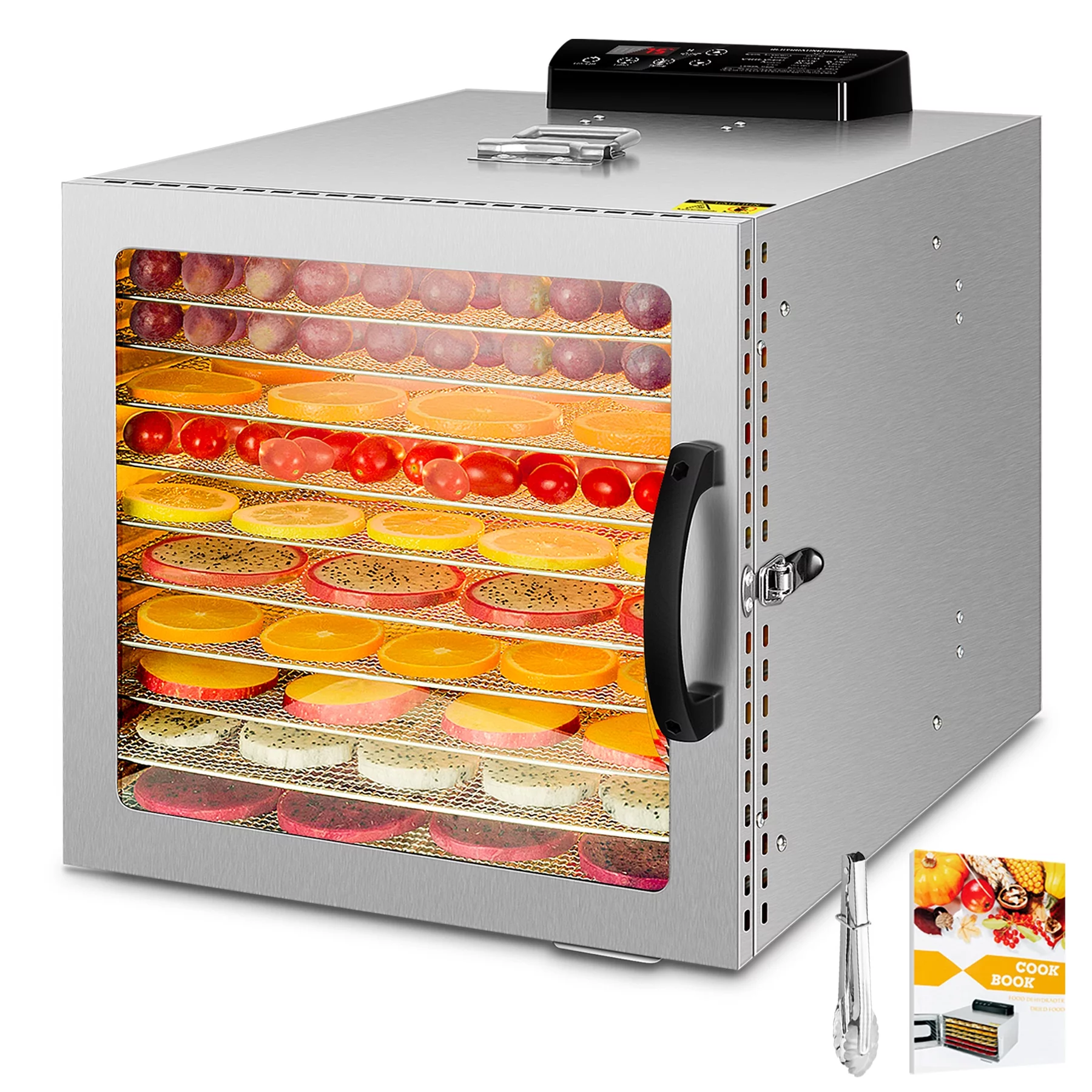 KWASYO 12 trays Stainless Steel food dehydrator machine,fruit meat dehydrator jerky maker