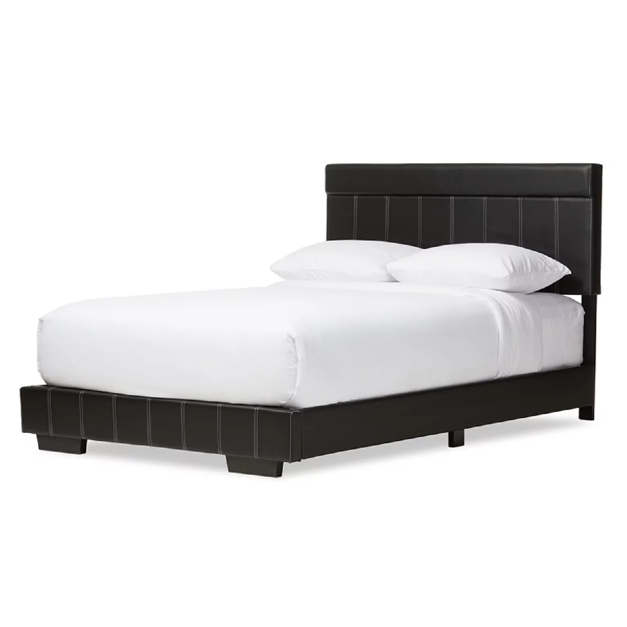 Baxton Studio Solo Modern and Contemporary Black Faux Leather Full Size Platform Bed