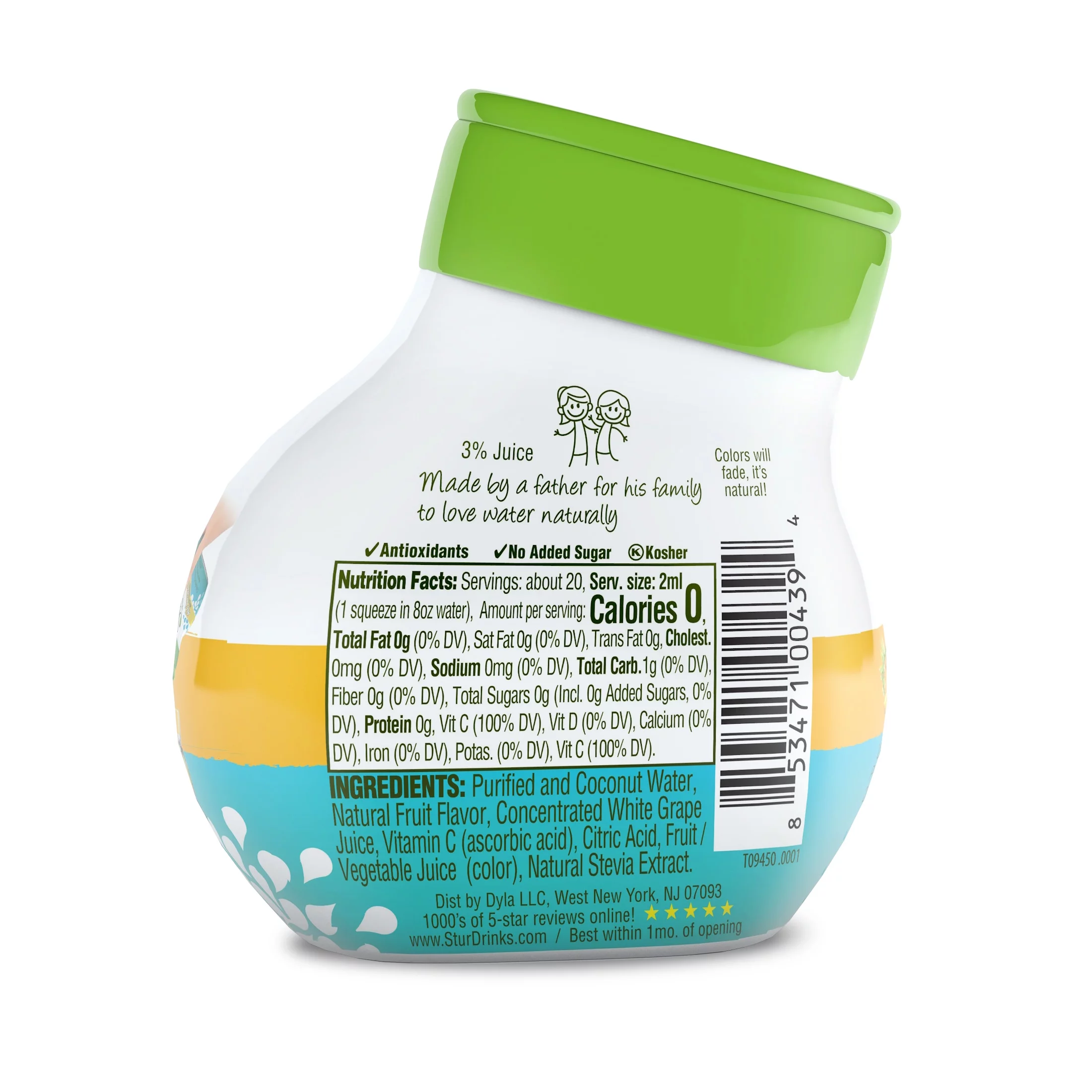 Stur - Coconut Pineapple, Liquid Water Enhancer Drink Mix, 1.62 fl oz Bottle (10 Pack)