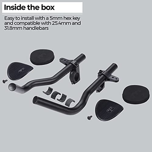 BBB Cycling Aero Bars Aluminium Two-Piece Tri Bars Black 26/31,8 mm Bike Handlebar AeroBase BHB-52