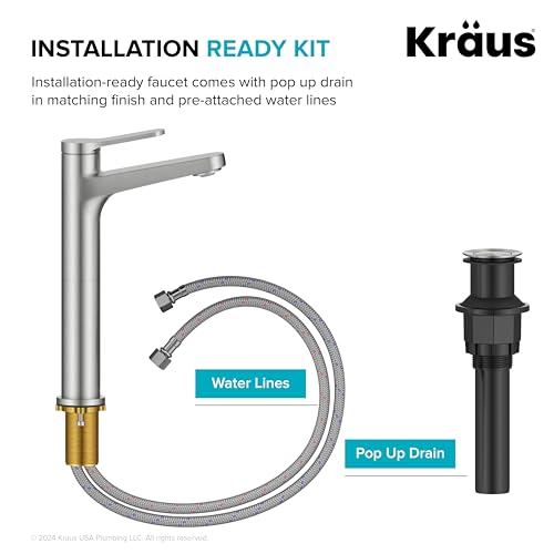 KRAUS Indy Single Handle One Hole Bathroom Sink Faucet in Chrome, KBF-1411CH