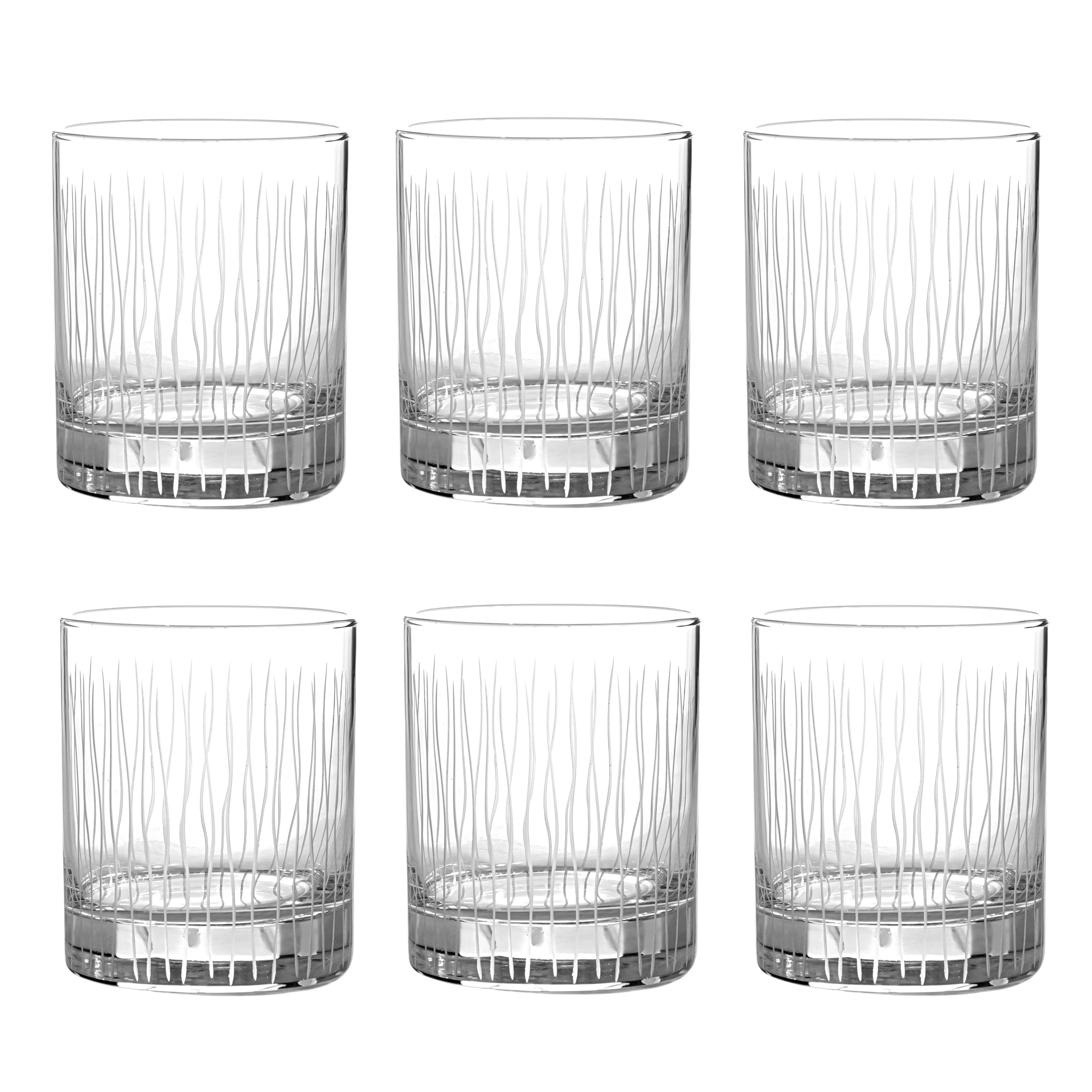 Whiskey Glasses Venus Whisky Glass set of 6 Clear Bourbon Glasses 10.1 fl oz (300 ml) Drinking Glasses
