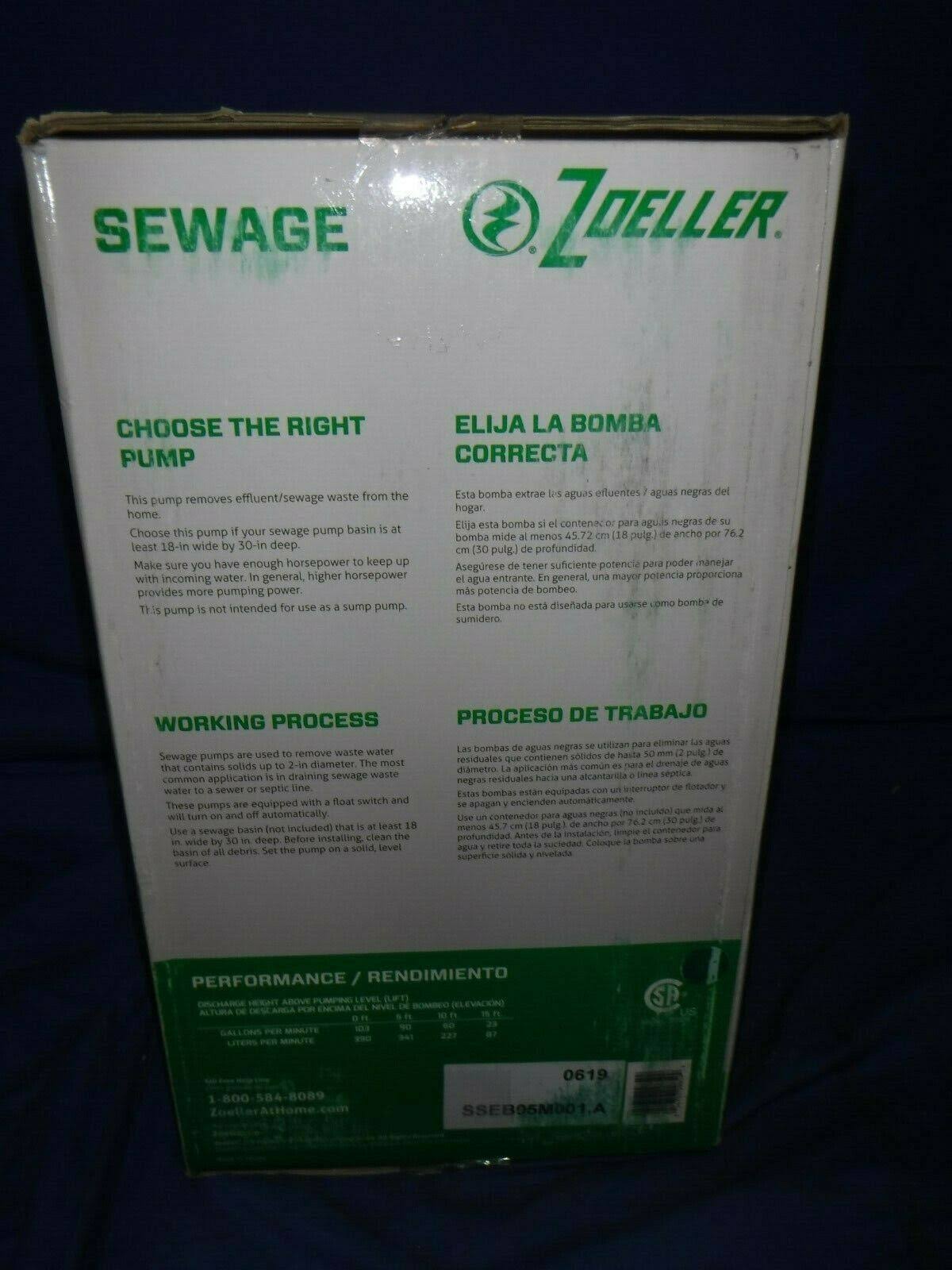 Zoeller 0.5-HP 115-Volt Cast Iron Sewage Sump Pump | 1263-0001