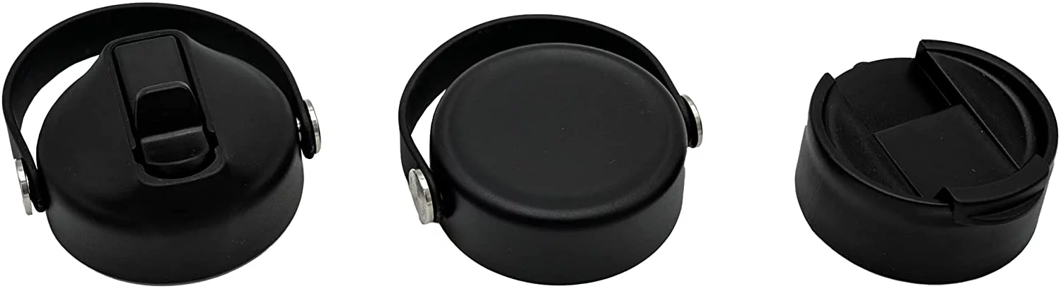 Vacuum Insulated Bottle with 3 Lids - Stainless Steel Thermally Insulated Flask - 21 Fl Oz - White - by Polerce