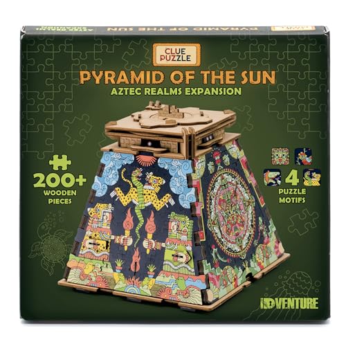 iDventure Cluepuzzle Pyramid of The Sun | Puzzle Box with Jigsaw Puzzle | Escape Room Game | Treasure Box | 3D Wooden Puzzle | Sequential Puzzles Puzzle Box Adults and 10+ | Money Gift Box