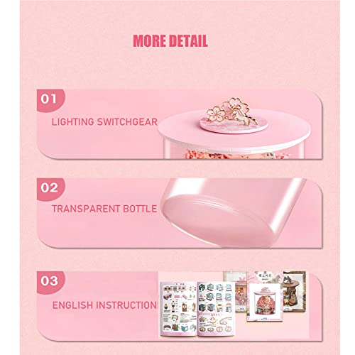 Miniature House kit DIY Miniature Dollhouse kit Mini Doll House Making in Bottle Warm Light/Furniture