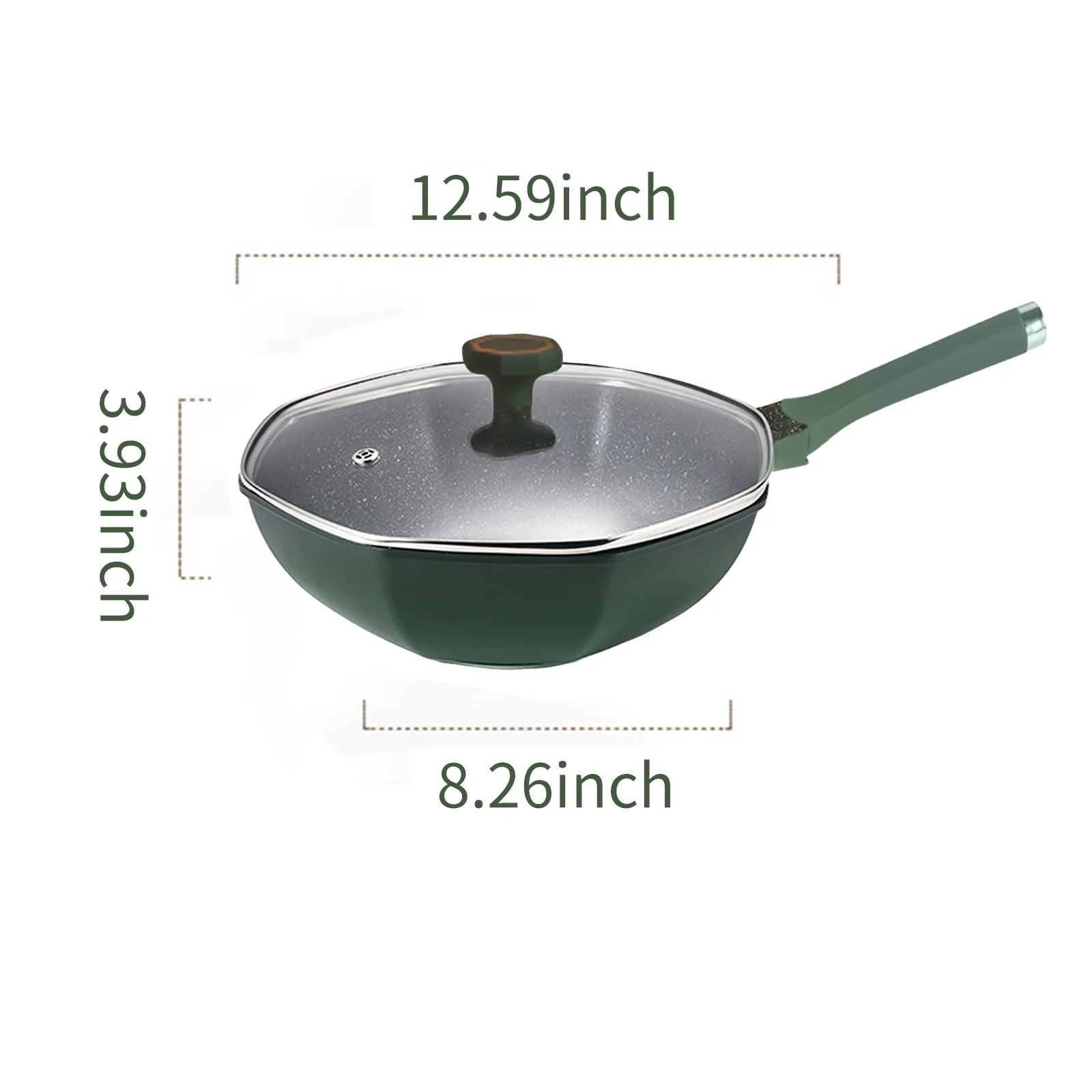 Non-stick Wok Maifan Stone Octagonal Wok Stir Fry Pans With Lid Comfortable Handle Die-cast Aluminum Deep Frying Pan Cooking Pan Wok