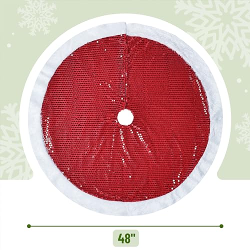 Mr. Pen- Christmas Tree Skirt 48 inches, Knitted Christmas Skirt Tree, Xmas Tree Skirt