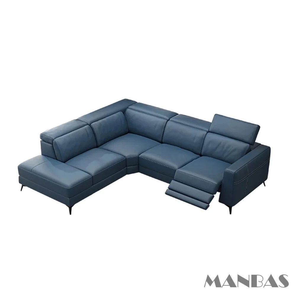 Linlamlim Relaxing Italian Genuine Leather Recliner Sofa Set with Electric Recliner Chairs Living Room Couch Sectional Sofa Sets