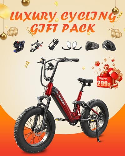 PUCKIPUPPY Corgi Electric Bike for Adults, Peak 1000W Motor, 48V 20Ah Battery Ebike, 20''×4.0'' Fat Tire Full Suspension Electric Mountain Bike, Up to 28MPH & 80Miles Range, LCD Display, 7 Speed